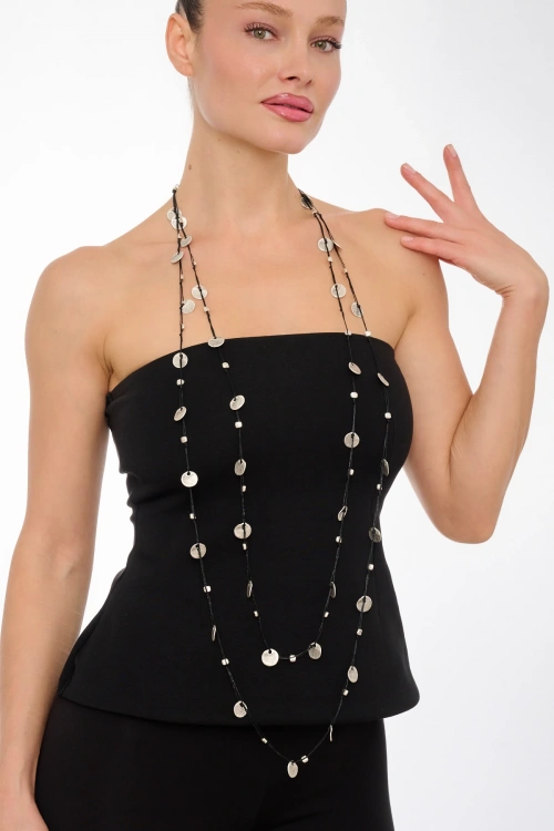 Kiraz Leather Silver Plated Necklace