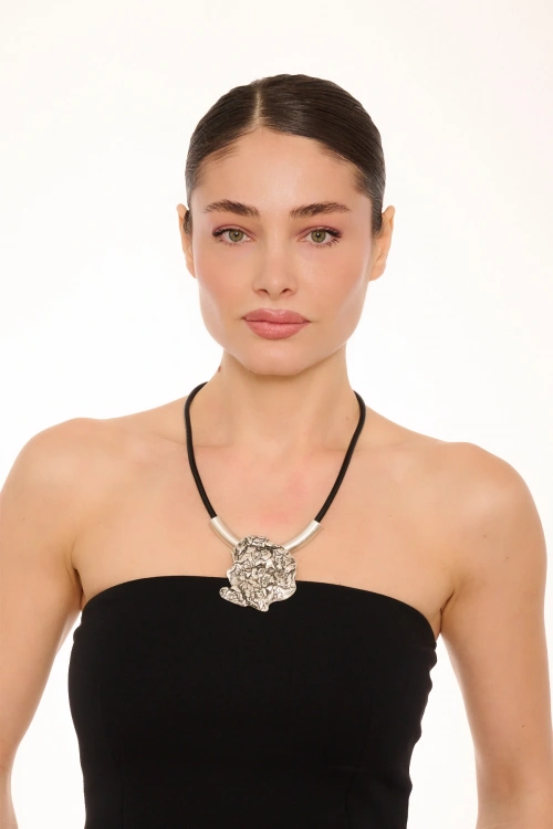 Kiraz Leather Silver Plated Necklace