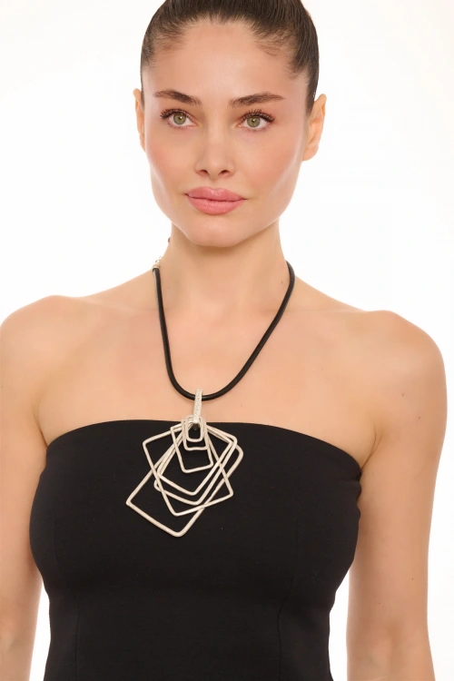 Kiraz Leather Silver Plated Necklace