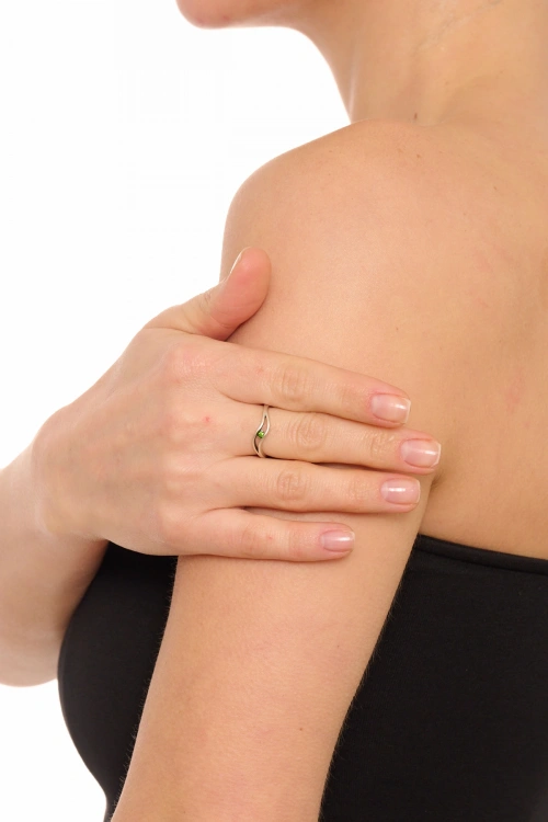 Kiraz Light Green Crystal Stoned Gold Plated Ring