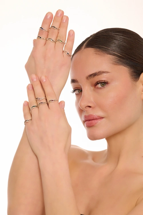 Kiraz Light Green Crystal Stoned Gold Plated Ring