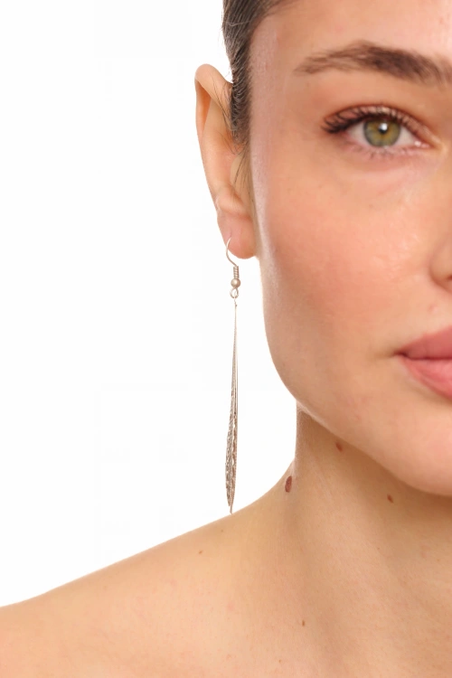 Kiraz Purple Enameled Silver Plated Earring