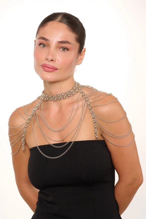 Kiraz Shoulder Accessory Silver Plated Body Accessory