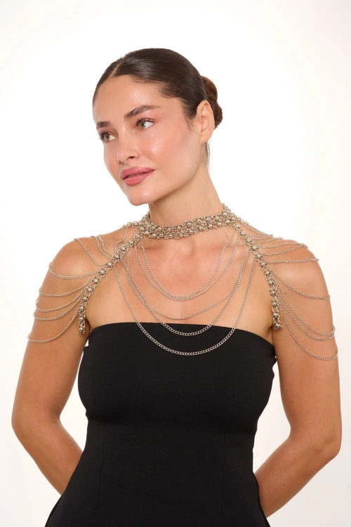 Kiraz Shoulder Accessory Silver Plated Body Accessory