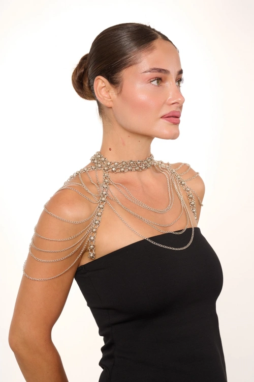 Kiraz Shoulder Accessory Silver Plated Body Accessory