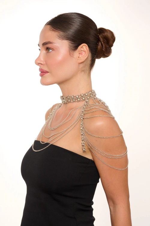 Kiraz Shoulder Accessory Silver Plated Body Accessory