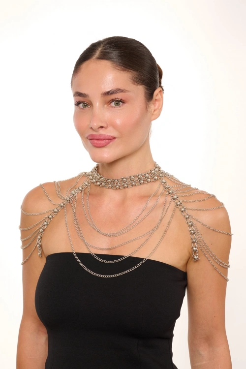 Kiraz Shoulder Accessory Silver Plated Body Accessory