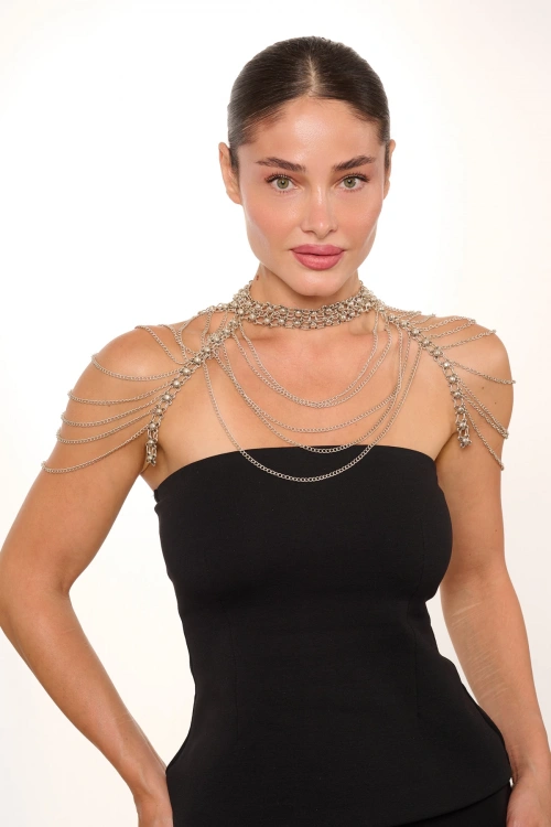 Kiraz Shoulder Accessory Silver Plated Body Accessory