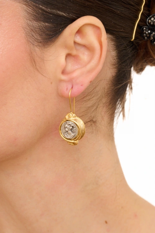 Kiraz Silver And Gold Plated Earring
