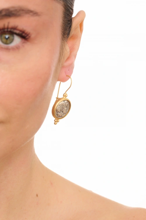 Kiraz Silver And Gold Plated Earring