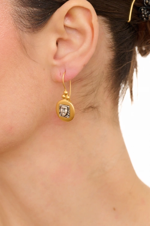 Kiraz Silver And Gold Plated Earring