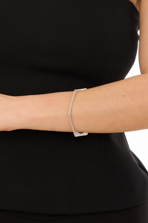 Kiraz Silver Plated Angular Bracelet