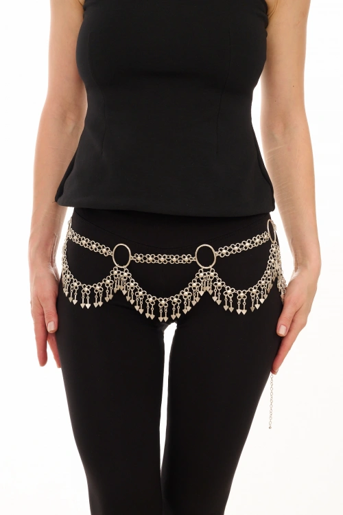 Kiraz Silver Plated Dangling Belt