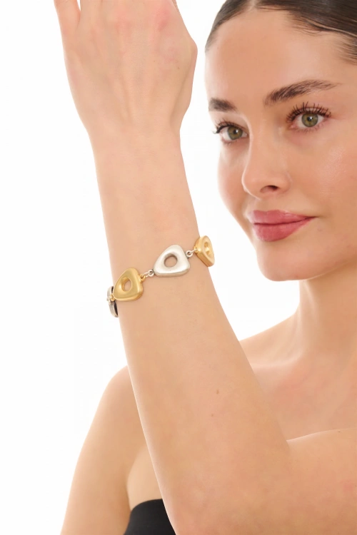 Kiraz Silver And Gold Plated Bracelet