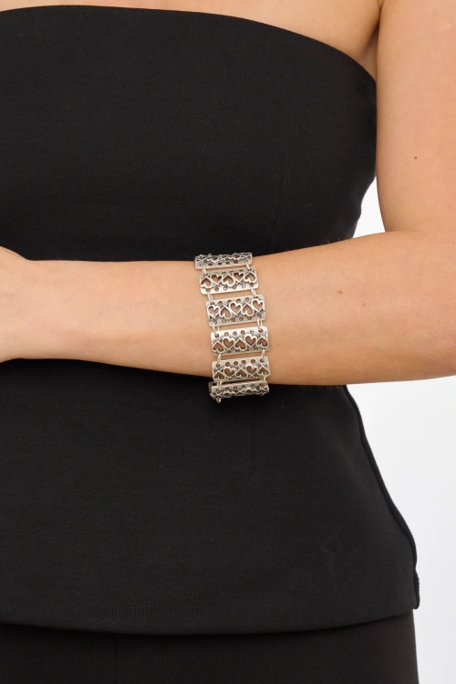 Kiraz Silver Plated Heart Bracelet