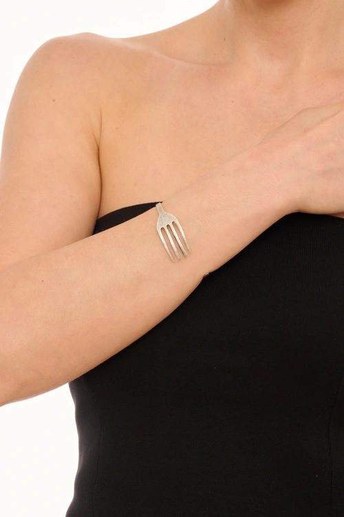 Kiraz Silver Plated Fork Bracelet