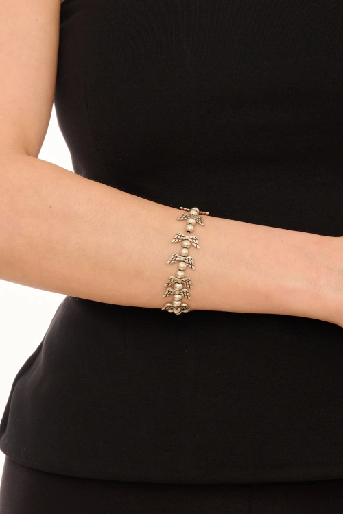 Kiraz Silver Plated Bird Bracelet