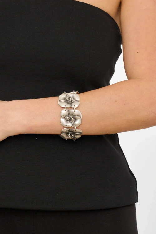Kiraz Silver Plated Rose Bracelet