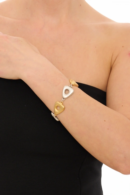 Kiraz Silver And Gold Plated Bracelet