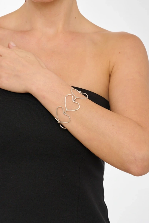 Kiraz Silver Plated Heart Bracelet