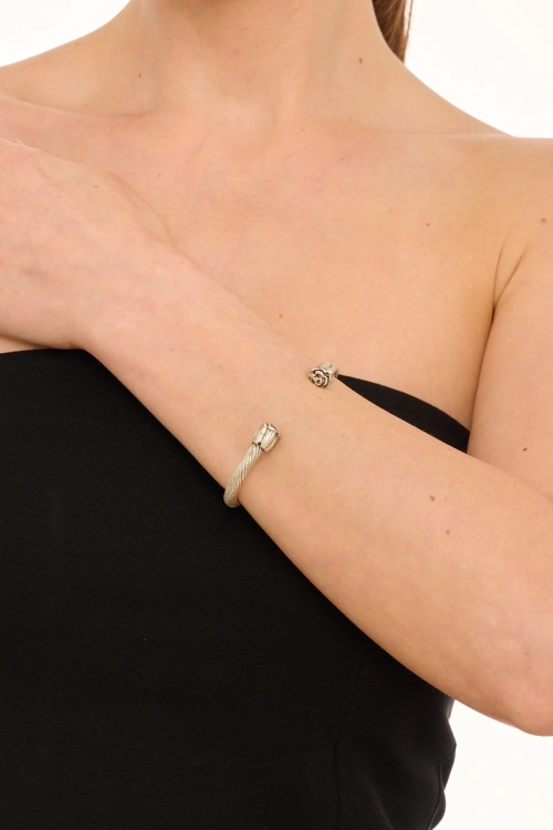 Kiraz Silver Plated Rose Bracelet