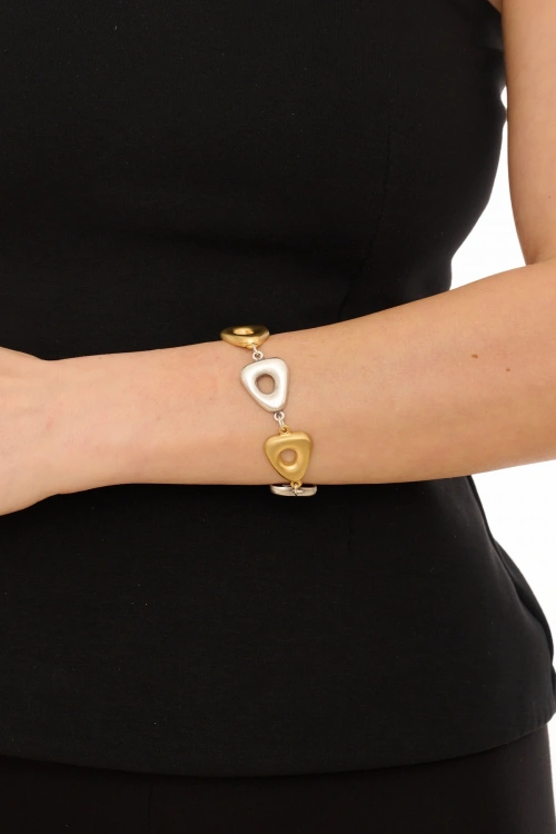 Kiraz Silver And Gold Plated Bracelet