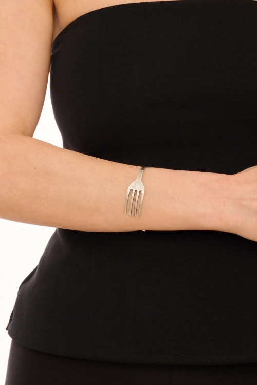 Kiraz Silver Plated Fork Bracelet