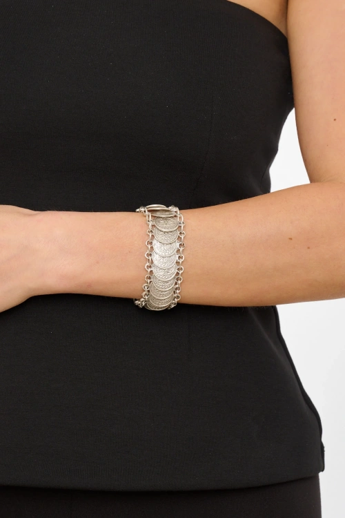 Kiraz Silver Plated Flower Bracelet