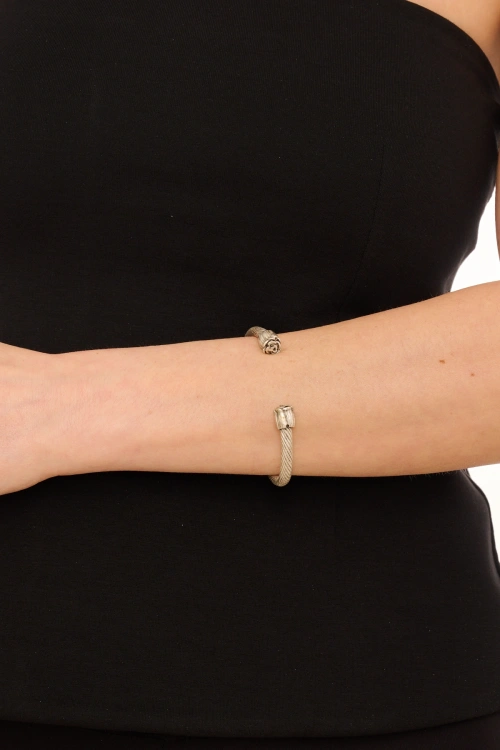 Kiraz Silver Plated Rose Bracelet