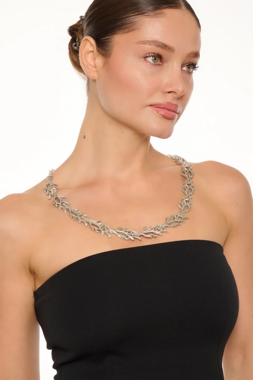 Kiraz Silver Plated Branch Necklace