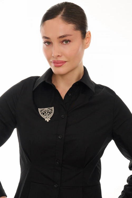 Kiraz Silver Plated Brooch