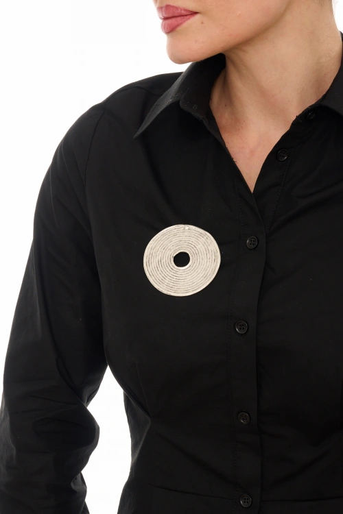 Kiraz Silver Plated Spiral Brooch