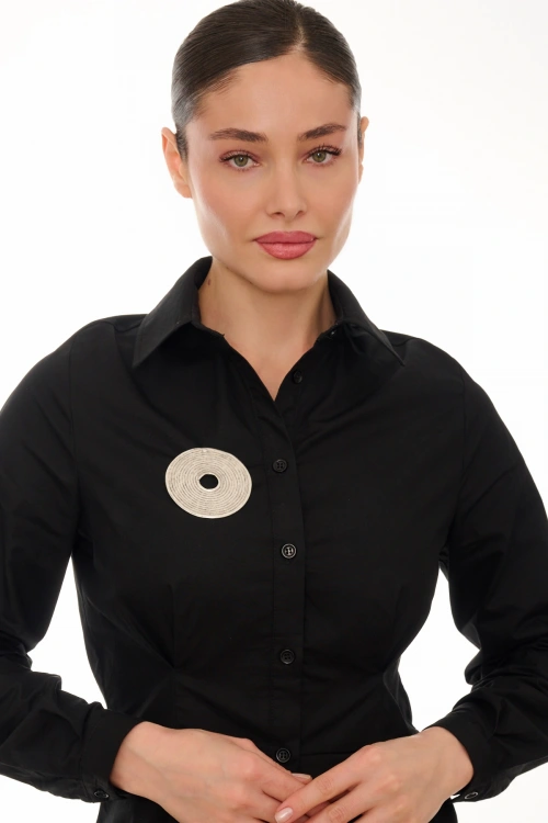 Kiraz Silver Plated Spiral Brooch