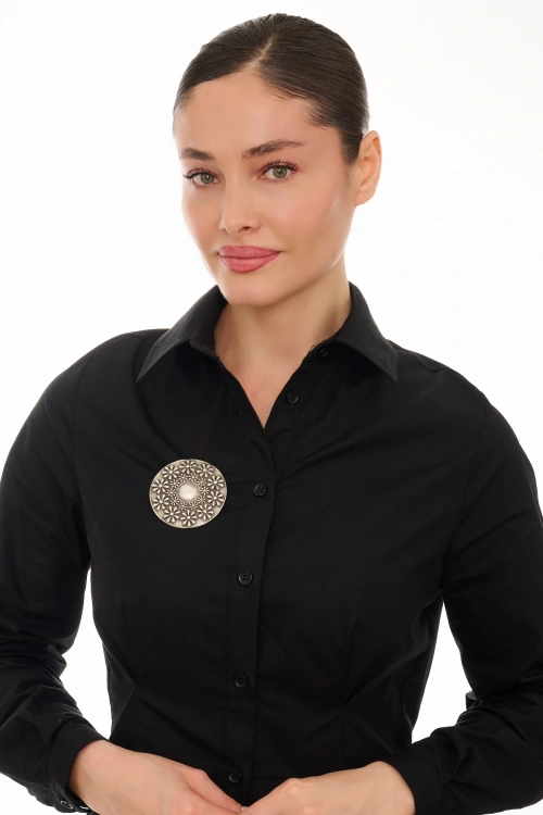 Kiraz Silver Plated Multi Flower Brooch