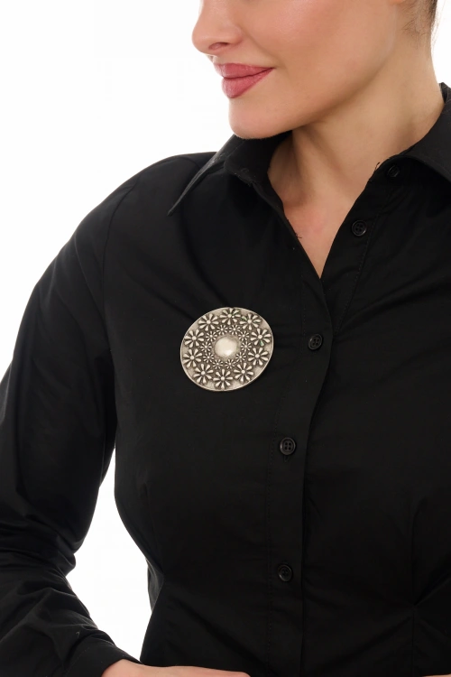 Kiraz Silver Plated Multi Flower Brooch