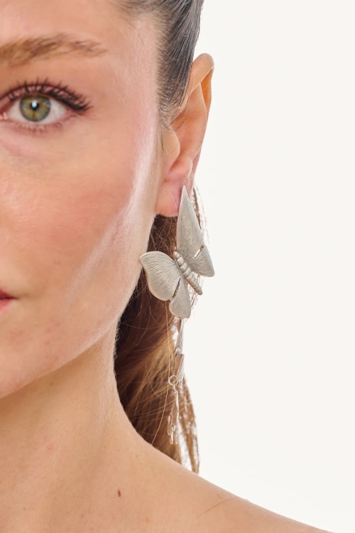 Kiraz Silver Plated Butterfly Earring