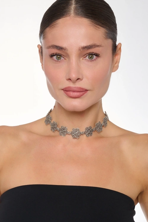 Kiraz Silver Plated Choker