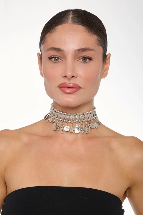 Kiraz Silver Plated Choker