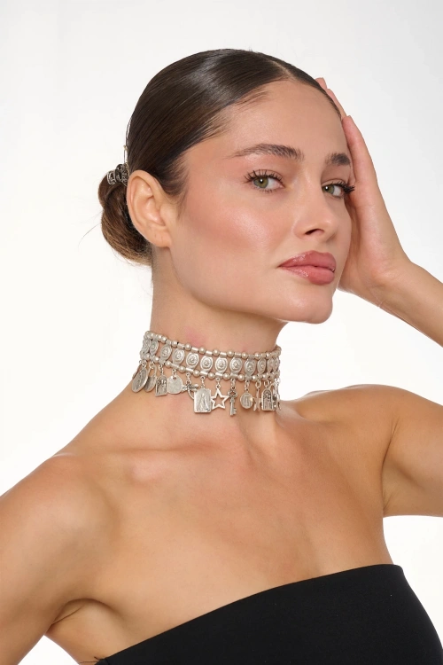 Kiraz Silver Plated Choker