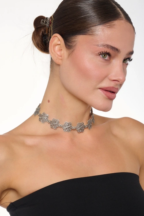 Kiraz Silver Plated Choker