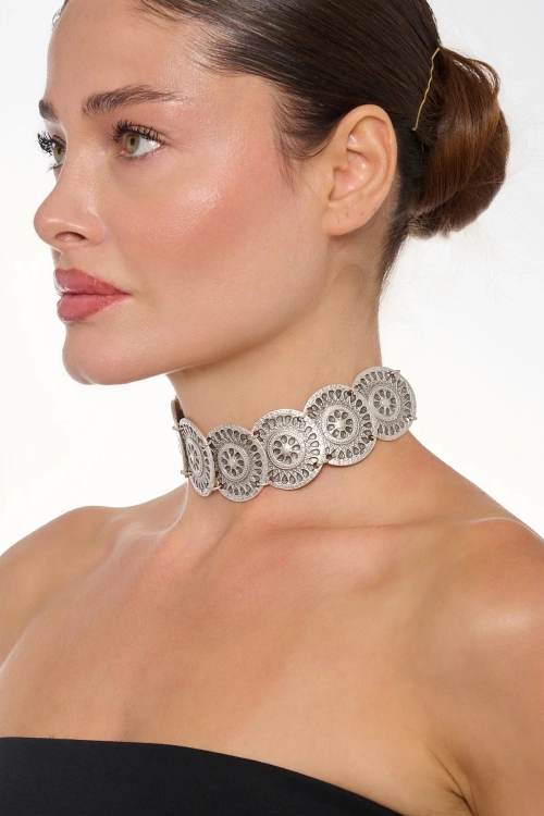 Kiraz Silver Plated Choker