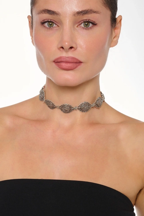 Kiraz Silver Plated Choker