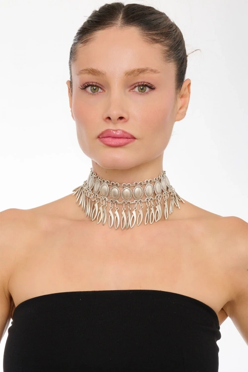 Kiraz Silver Plated Choker