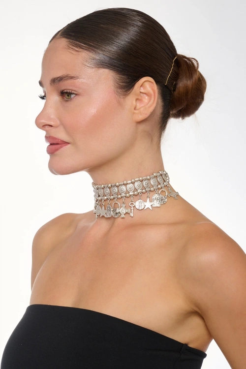 Kiraz Silver Plated Choker
