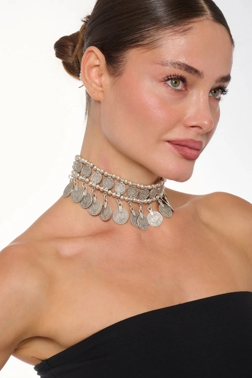 Kiraz Silver Plated Choker Necklace
