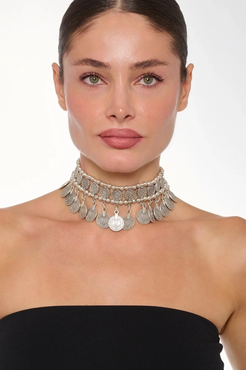 Kiraz Silver Plated Choker Necklace