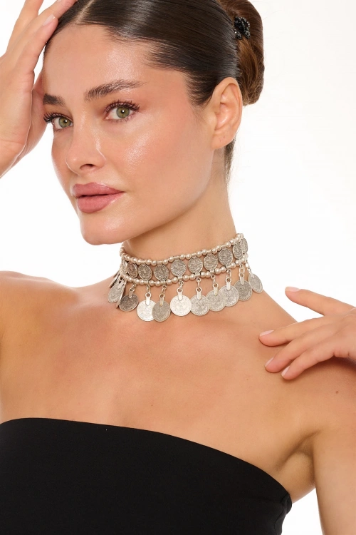 Kiraz Silver Plated Choker Necklace