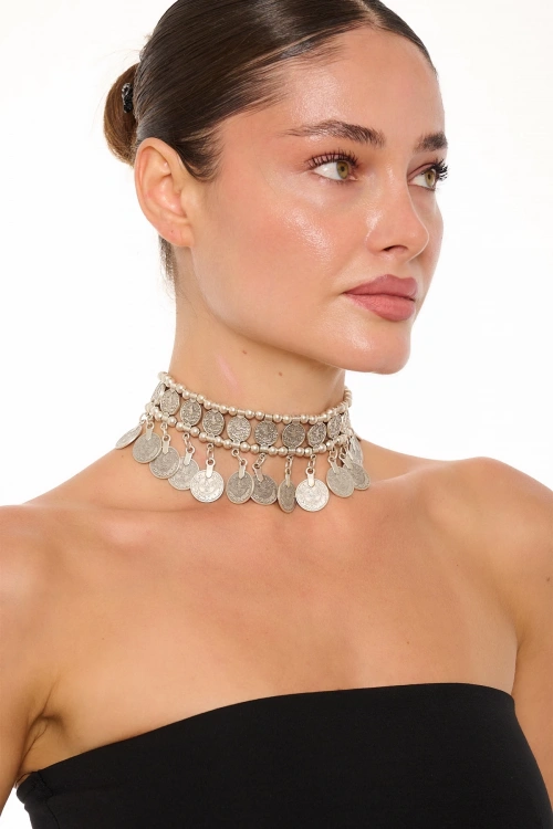 Kiraz Silver Plated Choker Necklace