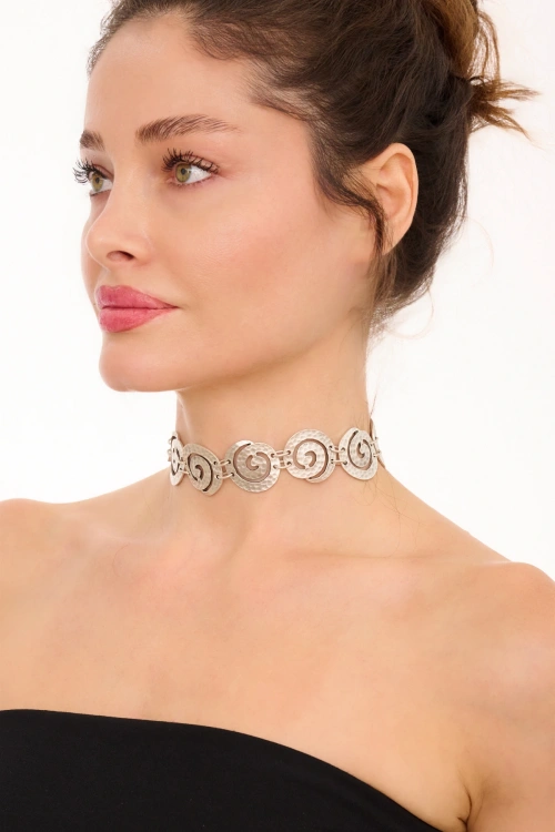 Kiraz Silver Plated Choker Necklace