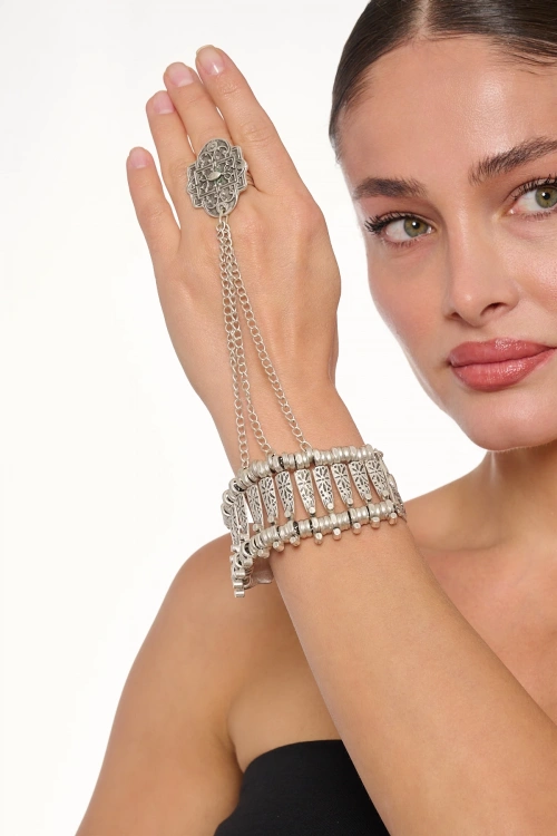 Kiraz Silver Plated Cleopatra Shahmaran Bracelet